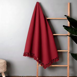 Handmade Solid Cotton <b>Throw</b> Blanket Soft Woven Lightweight <b>Sofa</b> Bed <b>Cover</b> Breathable Summer <b>Throw</b> Home Decor Natural Cotton - Product Image 4