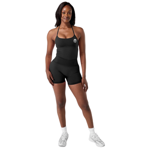 Womens Halter Seamless Tank Black Built In Support Stretch Fit Yoga Gym Training Activewear <b>Bodysuit</b> Style Top - Product Image 2