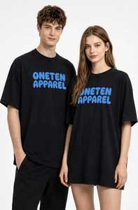 Camiseta Blanca Extra Grande para Hombre ONETEN APPAREL con Estampado '90' en Negro, Manga Corta, Informal, de Algodón Transpirable, Cuello Redondo - Product Image 2