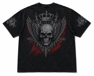 T-shirt en coton épais délavé sur mesure, style vintage délavé à l'acide, imprimé graphique dragon surdimensionné, streetwear, OEM ODM - Product Image 4