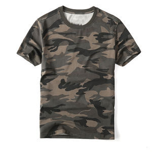 T-shirt à manches courtes pour homme, col rond, coupe classique, jersey en coton respirant, imprimé camouflage, design à motifs numériques - Product Image 2