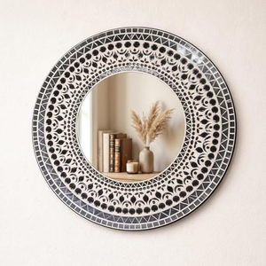 Nouveau miroir mural décoratif en mosaïque de verre transparent, rond, moderne et écologique pour salon, salle de bain, chambre à coucher - Product Image 4