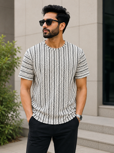 Camiseta de Cuello Polo a Rayas para Hombre, Nueva, de Alta Calidad, de Polialgodón, Casual, de Manga Corta, con Logotipo Personalizado Disponible al Mejor Precio - Product Image 3