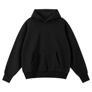 เสื้อสเวตเชิ้ตมีฮู้ดผู้ชาย สีพื้น ผ้าฝ้ายฟลีซ สวมใส่สบายๆ ในฤดูใบไม้ร่วง ทรงโอเวอร์ไซส์ ดีไซน์กระเป๋า - Product Image 4