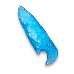 Couteau en obsidienne bleue aqua en forme de pointe de flèche, fait main, avec lame en pierre précieuse de collection, vente en gros - Product Image 4