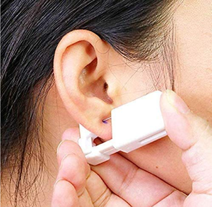 Pistolet de perçage d'oreilles auto-perceur, kit de perçage jetable sans douleur, facile à utiliser, avec clou d'oreille (argent) - Product Image 4