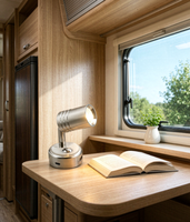 Lampe de lecture LED 12V pour camping-car, intensité réglable, rotative, avec chargeur USB-A et Type-C, pour utilisation marine et de chevet
