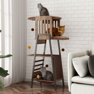 Moderna Torre per Gatti da 58 Pollici per Gatti di Taglia Grande, con Ampia Piattaforma e Amaca Rimovibile, Ideale per Maine Coon - Product Image 1