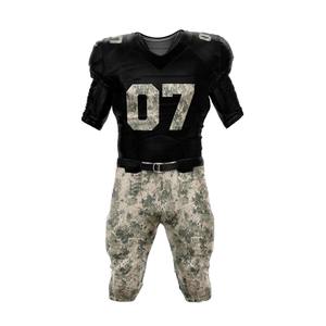 Uniforme de football américain, imprimé camouflage, maillot noir à manches courtes, ajusté, respirant, vêtements de sport pour hommes adultes - Product Image 5