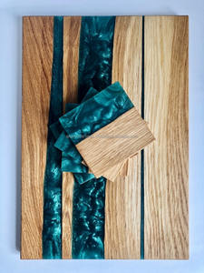 เขียงไม้ลายแม่น้ำเคลือบอีพ็อกซี่สีน้ำเงินแบบพิเศษ หนา 2 ซม. ปลอดภัยสำหรับเครื่องล้างจาน สั่งซื้อจำนวนมากได้ MOQ ต่ำ - Product Image 5