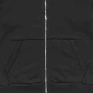 Sweat à capuche zippé en coton pour homme, coupe ample, poids lourd, uni noir, style streetwear, pour homme et femme - Product Image 4