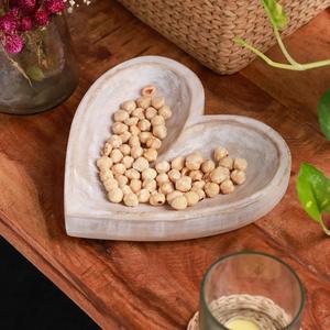 Silver Heart-Shaped Metal Decorative <b>Tray</b> Textured Aluminum <b>Jewelry</b> Trinket Dish for Home Wedding Table Centerpiece Decor - Product Image 3