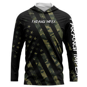 Custom Bass Fishing <b>Hoodie</b> Shirt Long Sleeve Moisture Wicking <b>UV</b> <b>Protection</b> Angler Apparel Leopard Print Hiking Breathable Hood - Product Image 6