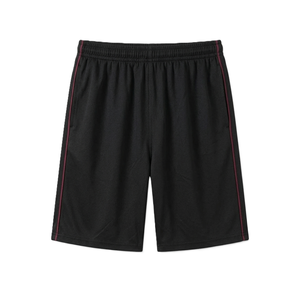 Shorts de sport respirants pour hommes avec logo personnalisé, en polyester, à rayures fines sur les côtés, taille élastique, pour l'été - Product Image 2