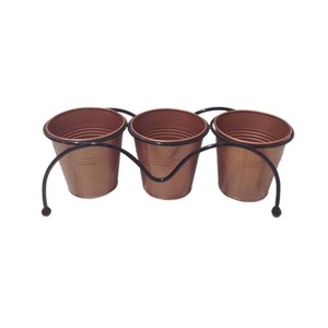 Modern Metal Plant Stand with 3 Pots Indoor Outdoor Garden Rack Minimalist Decorative Metal <b>Flower</b> Pot Holder - Product Image 3