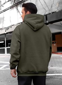 เสื้อฮู้ดดี้ทรงบ็อกซี่แฟชั่นแบบคัสตอม ดีไซน์พิเศษ ผ้าคอตตอนหนา 450gsm บุขนด้านใน ย้อมสีพื้น สำหรับผู้ชาย - Product Image 4