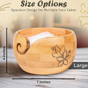 Handmade Wooden Yarn Bowl for Knitting and Crochet Supplies Premium Wooden Yarn Bowl Yarn Holder with Smooth Spiral Design - Product Image 5