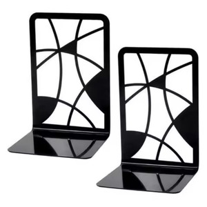 Elegant Metal <b>Bookends</b> Decorative Book Holder Non Slip Book Stopper Office Desk Shelf Organizer - Product Image 3