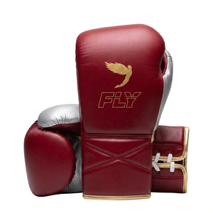 Gants de boxe en cuir Fly à doigts entiers, anti-UV, séchage rapide, à lacets, orange, pour adultes, unisexe, équipement de sparring, gants d'entraînement respirants - Product Image 1