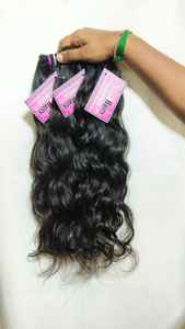 Cheveux indiens bruts, extensions de cheveux naturellement ondulés, sans nœuds, sans perte, 100% cheveux bruts - Product Image 5