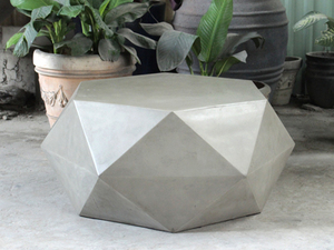 Mesa de Centro Moderna de Hormigón con Diseño Geométrico Poligonal, Resistente para Exteriores, Ideal para Hoteles y Salas de Estar - Product Image 2