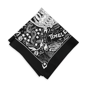 Écharpe carrée en tissu 100 % coton et polyester, imprimée numériquement, personnalisable en gros, avec design OEM et logo personnalisé, type bandana - Product Image 1