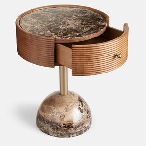 Table d'appoint en métal de forme ovale, design rond, qualité antique, taille personnalisée, en aluminium et laiton - Product Image 5