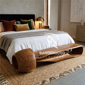 Banco Otomano Moderno de Madera para Dormitorio, Muebles para Decoración de Interiores del Hogar - Product Image 1