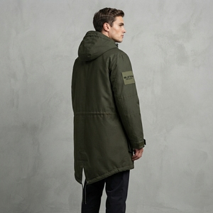 <b>Men</b> Olive Green Hooded <b>Utility</b> Parka <b>Jacket</b> Full Zip Outdoor Casual Workwear <b>Jacket</b> Multi Pocket Windbreaker - Product Image 4