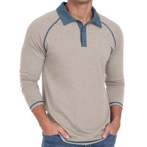 Camisas Polo de Manga Larga para Hombre, Camisa de Trabajo Clásica con Botones, Camisa de Golf Básica con Cuello y Bolsillo de Algodón - Product Image 4