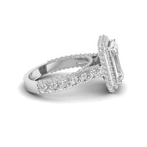 AJRETAIL Bague en or blanc clouté de 5.807 carats avec diamants de laboratoire F Color VS2 Clarity Emerald Cut Certified Vintage Engagement Gift - Product Image 2