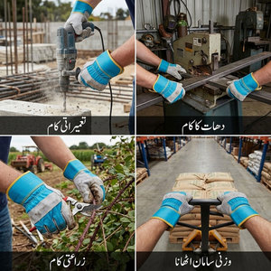 High Quality Canadian Cowhide Split Leather Anti-static Rigger Safety <b>Gloves</b> Heavy Duty Gardening Work Heat Resistant Durable - Product Image 3