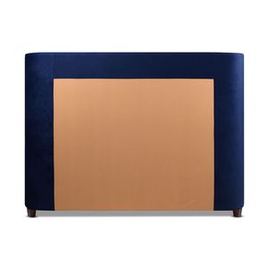 Set letto Brooklyn King in velluto blu navy trapuntato con testiera e pediera - Product Image 4