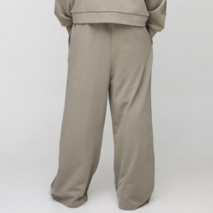 Pantalon de survêtement droit pour homme, taille mi-haute, avec cordon élastique, en laine, décontracté, avec poches, logo sur la jambe droite, style automne - Product Image 4