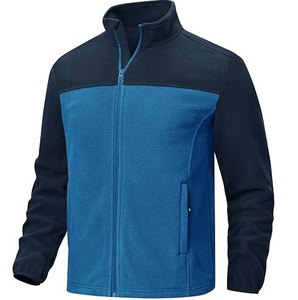 Two Color Color Block Stand Collar Zip Closure Fleece Jacket Winter Wears Two Toned Fleece <b>Sherpa</b> Thick Warmer Jacket Breathable - Product Image 6