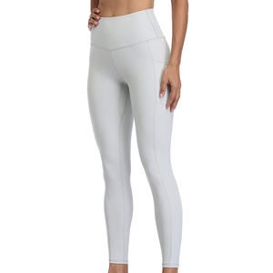 Leggings taille haute pleine longueur pour femme, couleur unie, extensibles, respirants, tricotés, style basique toutes saisons - Product Image 3
