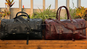 Custom Cowhide Overnight Luggage Full Grain Leather Weekender Duffle <b>Bag</b> with <b>Shoe</b> Compartment Genuine Leather Men's <b>Travel</b> <b>Bag</b> - Product Image 5