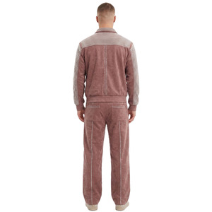 Ensemble de survêtement en velours avec strass pour homme, streetwear de luxe personnalisé, ensembles de jogging zippés, fabricant OEM ODM en gros - Product Image 2