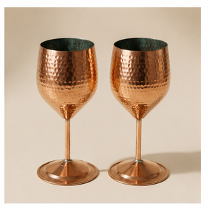 Wholesale Handcrafted Pure Copper <b>Wine</b> <b>Goblet</b> Set Antique Hammered Finish Metal <b>Wine</b> Glasses For Luxury Barware Restaurants Use - Product Image 6