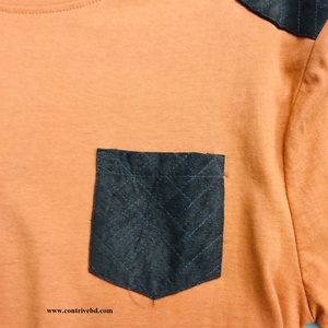 T-shirt Homme Économique Respirant Écoresponsable Manches Courtes Polyester Coton Grande Taille avec Poche Poitrine et Épaule Vides - Product Image 2