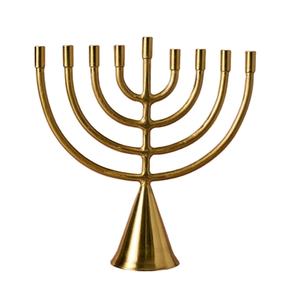 เชิงเทียนทรงกรวยทอง 9 แขน งานฝีมือหรูหรา ตกแต่งด้วยโลหะ สำหรับงานแต่งงาน ตกแต่งโต๊ะ - Product Image 1