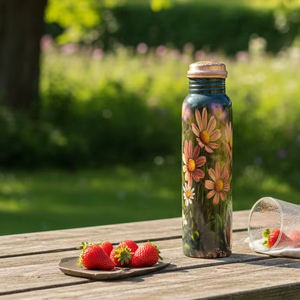 Ensemble de bouteilles de bière en cuivre imprimé, cadeau design, design classique, étanche, grande capacité, compatible lave-vaisselle et micro-ondes, bouchons à poussoir - Product Image 2