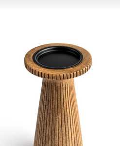 Candelabro alto hecho a mano de madera de mango – Candelabro de madera de 24 cm – Decoración rústica escandinava para mesa - Product Image 5