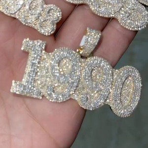 Colgante con nombre de diseño estilo bebé de los 90 personalizable, plata de ley 925, collar de regalo para hombre, chapado en oro amarillo de 14 quilates - Product Image 3