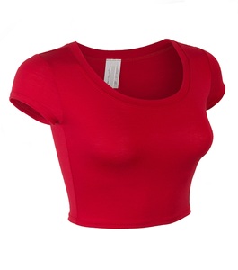 Crop top de yoga personnalisé avec logo, t-shirt pour femme, crop top hautement élastique, t-shirt blanc, crop tops pour femmes - Product Image 2