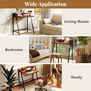 โต๊ะคอมพิวเตอร์ 2 ชั้น สำหรับใช้ในบ้าน สำนักงาน หรือห้องทำงานขนาดเล็ก เหมาะสำหรับผู้ใช้คอมพิวเตอร์โน้ตบุ๊กและพีซี  ประเภทโต๊ะคอมพิวเตอร์ - Product Image 5