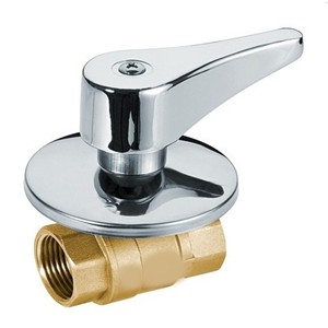 Robinet à bille dissimulé de 1/2 pouce de qualité supérieure, nickelé, avec extrémités BSP femelles pour le traitement de l'eau - Product Image 1