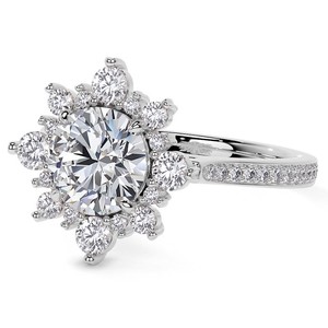 Round Cut Moissanite Rhodium Plated Sterling <b>Silver</b> Luxury Certified <b>Solitaire</b> Engagement Wedding Promise <b>Ring</b> for Women Party - Product Image 3