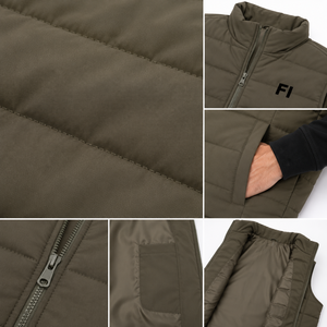 Gilet matelassé pour homme à col montant et fermeture éclair, sans manches, style doudoune, vêtement d'extérieur décontracté et chaud, vente en gros, OEM, vestes personnalisées pour homme - Product Image 5