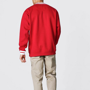 Sudadera Roja de Cuello Redondo para Hombre, Corte Regular, 100% Algodón Tejido, Color Sólido, Estilo Casual para Otoño - Product Image 3